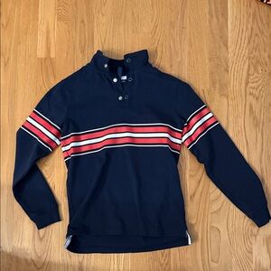 Janie and Jack Navy Pullover with Red and White Stripes